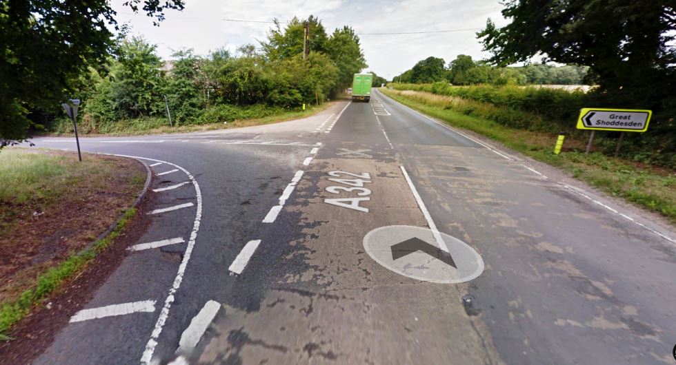 A342 Andover to Ludgershall Perham Down Junction (image via Google Map)