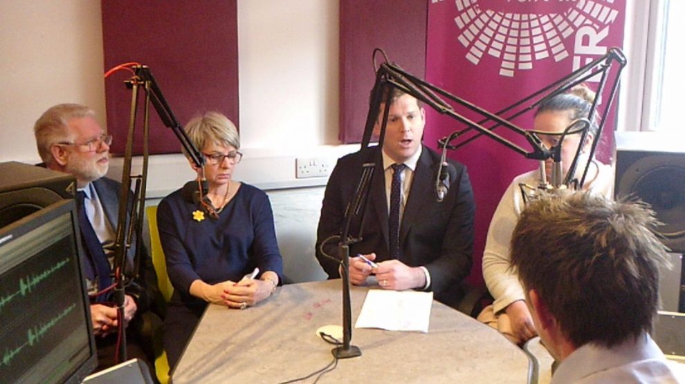 Andover BID, leader of Test Valley Borough Council Phil North and local businesses talking to Andover Radio