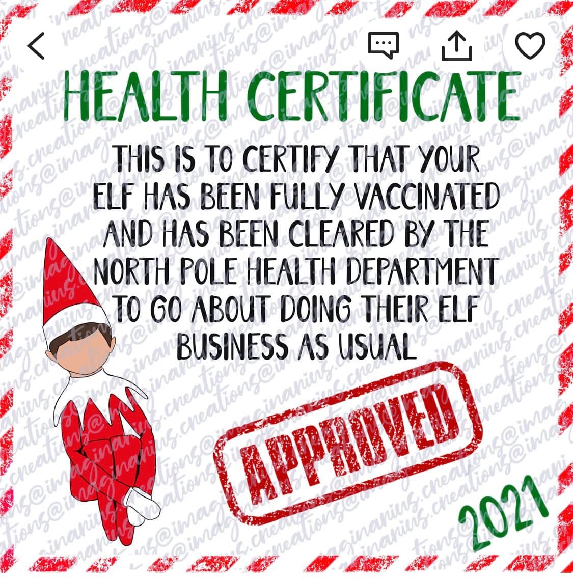 elf covid certificate