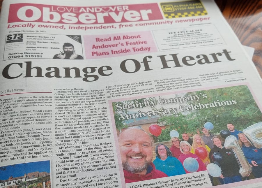 Love Andover Observer Newspaper 18th November 2021
