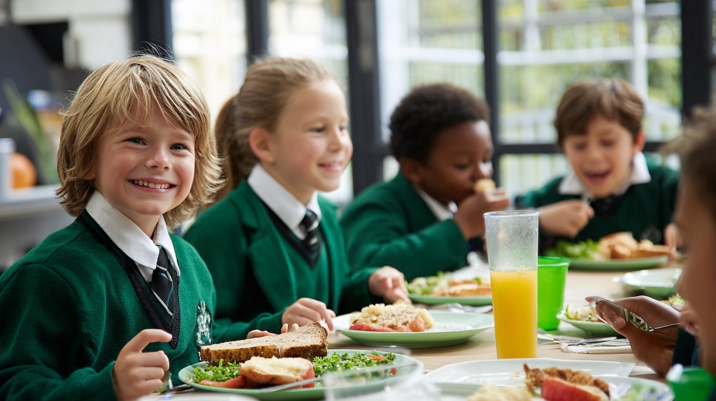School Children Eating Lunch