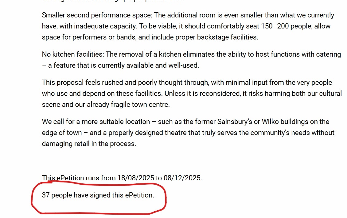 Theatre Petition Screenshot