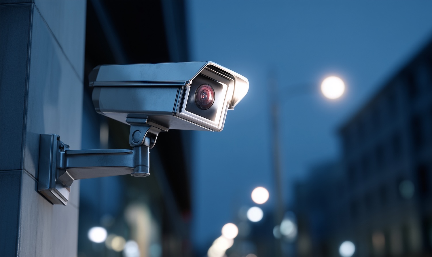 CCTV Camera Mounted on Wall