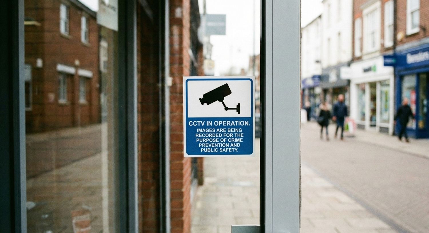 CCTV Sticker on Shop Door