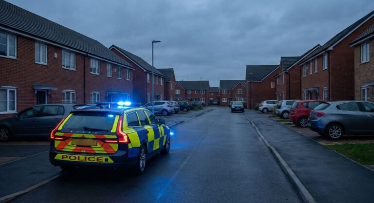 Police Car on Residential Street