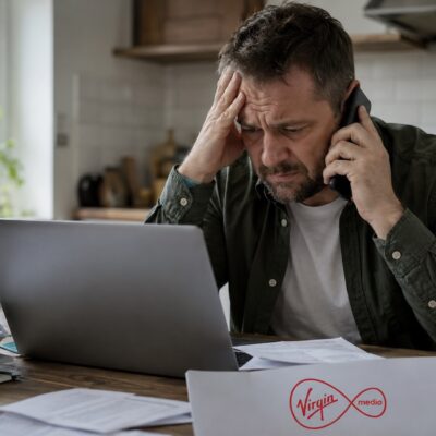 Frustrated Man Dealing with Virgin Media