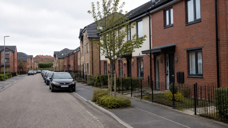 Quiet Suburban Street on Overcast Day